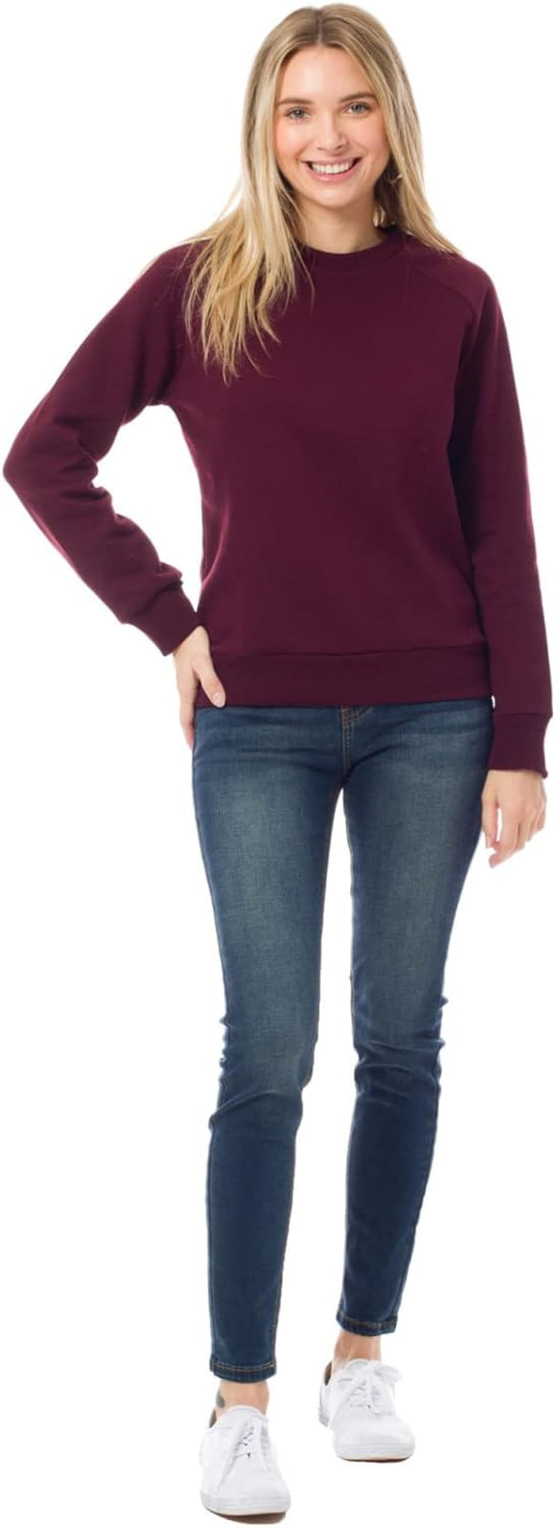Women'S Basic Soft & Comfortable Pullover Fleece Crewneck Sweatshirt Fall Outfits