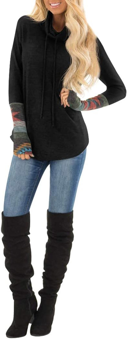 Womens Sweatshirts Long Sleeve Casual Color Block Pullover Hoodies Fall Outfits 2024 Clothes
