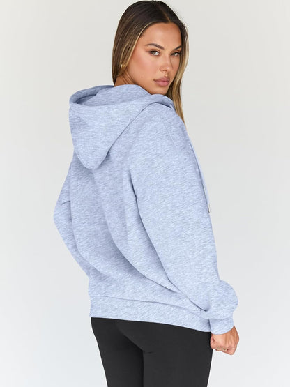 Womens Zip up Hoodies Oversized Sweatshirts Fall School Fashion Outfits Casual Jackets 2025 Winter Clothes