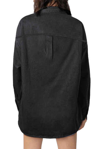 Denim Shirts for Women Button down Blouses Long Sleeve Casual Tops Fall Outfits