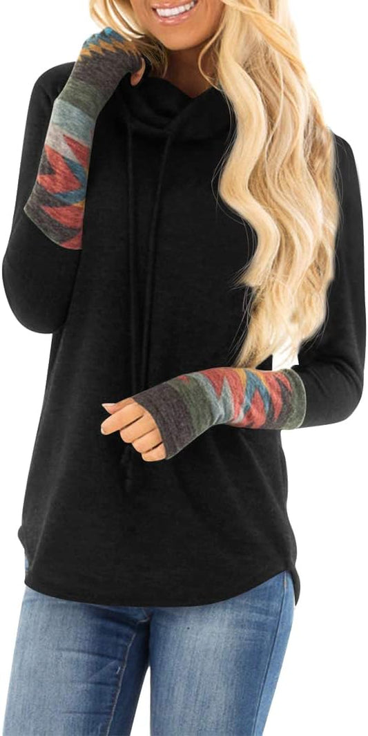 Womens Sweatshirts Long Sleeve Casual Color Block Pullover Hoodies Fall Outfits 2024 Clothes